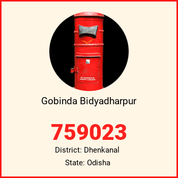 Gobinda Bidyadharpur pin code, district Dhenkanal in Odisha
