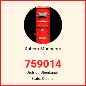 Kabera Madhapur pin code, district Dhenkanal in Odisha
