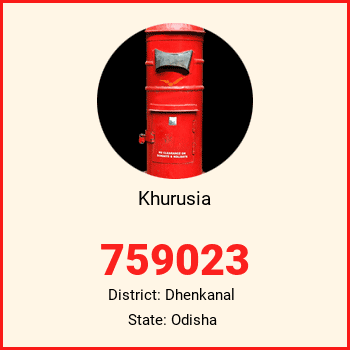 Khurusia pin code, district Dhenkanal in Odisha