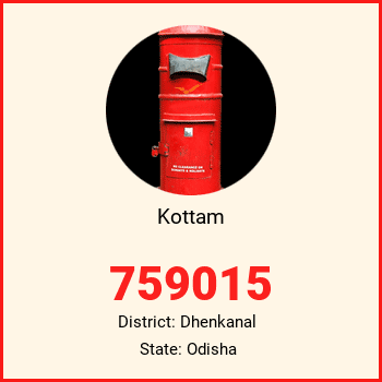 Kottam pin code, district Dhenkanal in Odisha