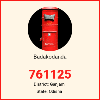 Badakodanda pin code, district Ganjam in Odisha