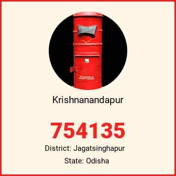 Krishnanandapur pin code, district Jagatsinghapur in Odisha