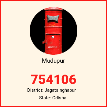 Mudupur pin code, district Jagatsinghapur in Odisha