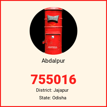 Abdalpur pin code, district Jajapur in Odisha