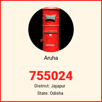Aruha pin code, district Jajapur in Odisha