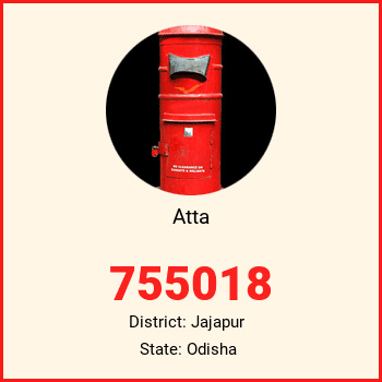 Atta pin code, district Jajapur in Odisha