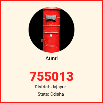 Aunri pin code, district Jajapur in Odisha