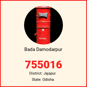 Bada Damodarpur pin code, district Jajapur in Odisha