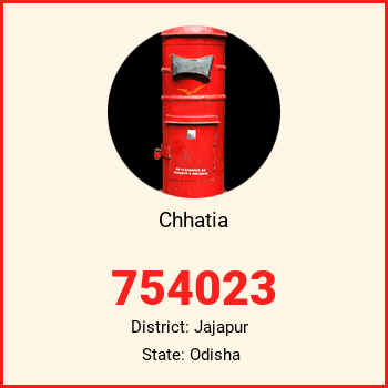 Chhatia pin code, district Jajapur in Odisha
