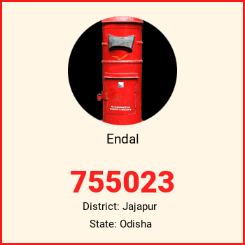 Endal pin code, district Jajapur in Odisha