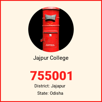 Jajpur College pin code, district Jajapur in Odisha