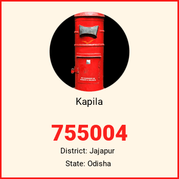 Kapila pin code, district Jajapur in Odisha