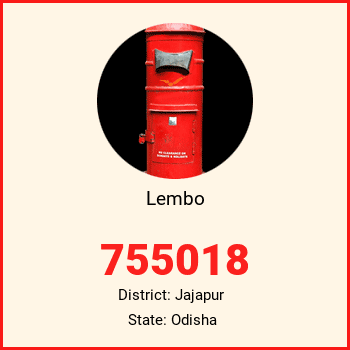 Lembo pin code, district Jajapur in Odisha