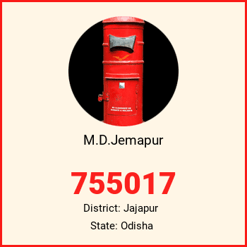 M.D.Jemapur pin code, district Jajapur in Odisha