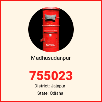 Madhusudanpur pin code, district Jajapur in Odisha
