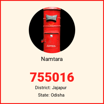 Namtara pin code, district Jajapur in Odisha