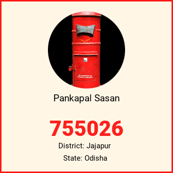Pankapal Sasan pin code, district Jajapur in Odisha