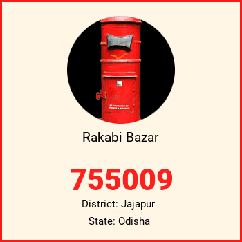 Rakabi Bazar pin code, district Jajapur in Odisha