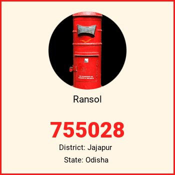 Ransol pin code, district Jajapur in Odisha