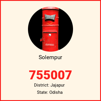 Solempur pin code, district Jajapur in Odisha