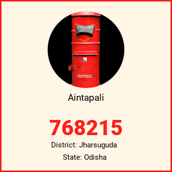 Aintapali pin code, district Jharsuguda in Odisha