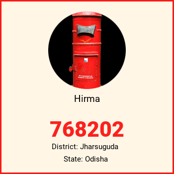 Hirma pin code, district Jharsuguda in Odisha