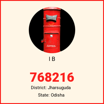 I B pin code, district Jharsuguda in Odisha