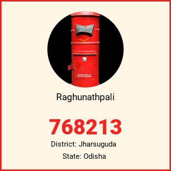 Raghunathpali pin code, district Jharsuguda in Odisha