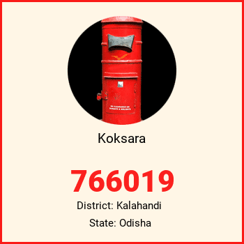 Koksara pin code, district Kalahandi in Odisha