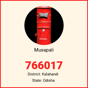 Musapali pin code, district Kalahandi in Odisha