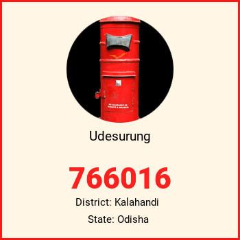 Udesurung pin code, district Kalahandi in Odisha