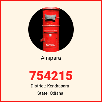 Ainipara pin code, district Kendrapara in Odisha