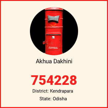 Akhua Dakhini pin code, district Kendrapara in Odisha