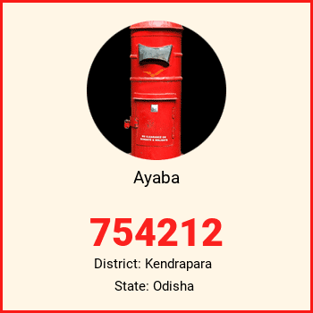 Ayaba pin code, district Kendrapara in Odisha