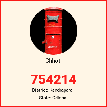 Chhoti pin code, district Kendrapara in Odisha