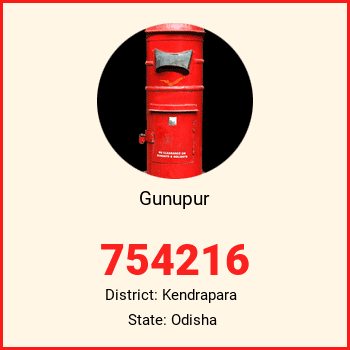 Gunupur pin code, district Kendrapara in Odisha