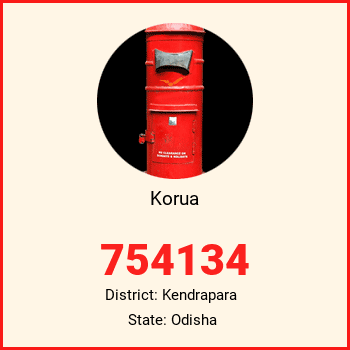Korua pin code, district Kendrapara in Odisha