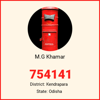 M.G Khamar pin code, district Kendrapara in Odisha