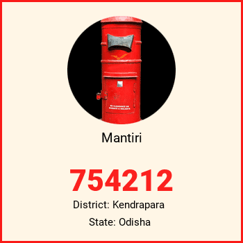 Mantiri pin code, district Kendrapara in Odisha
