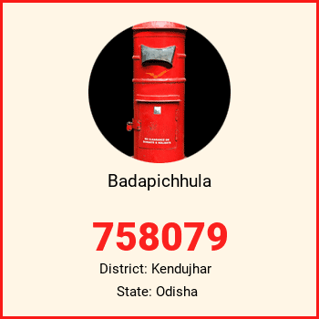 Badapichhula pin code, district Kendujhar in Odisha