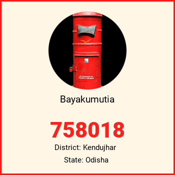 Bayakumutia pin code, district Kendujhar in Odisha