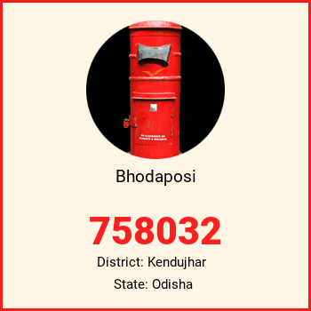 Bhodaposi pin code, district Kendujhar in Odisha