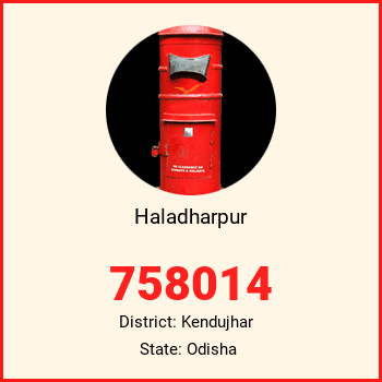 Haladharpur pin code, district Kendujhar in Odisha