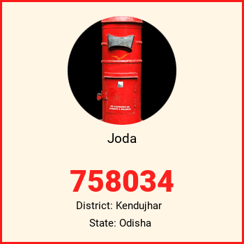 Joda pin code, district Kendujhar in Odisha