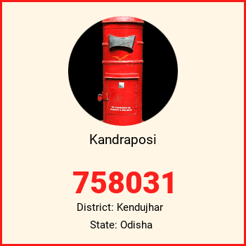 Kandraposi pin code, district Kendujhar in Odisha