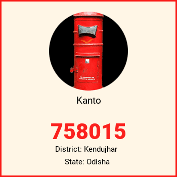 Kanto pin code, district Kendujhar in Odisha