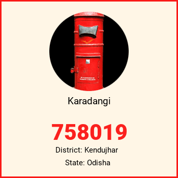 Karadangi pin code, district Kendujhar in Odisha