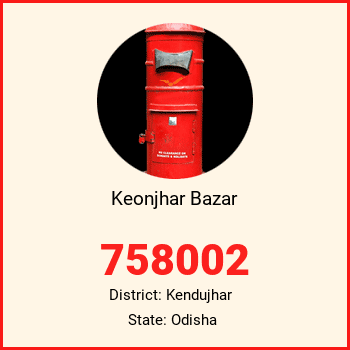 Keonjhar Bazar pin code, district Kendujhar in Odisha