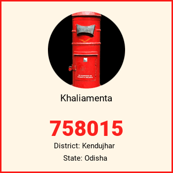 Khaliamenta pin code, district Kendujhar in Odisha