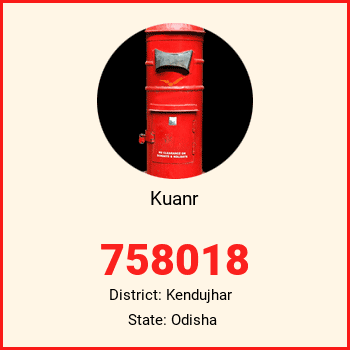 Kuanr pin code, district Kendujhar in Odisha